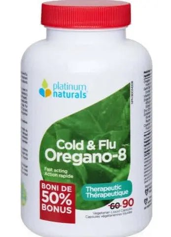Platinum Naturals Cold & Flu Oregano-8 90 Veg Liquid Capsules - Nutrition Plus