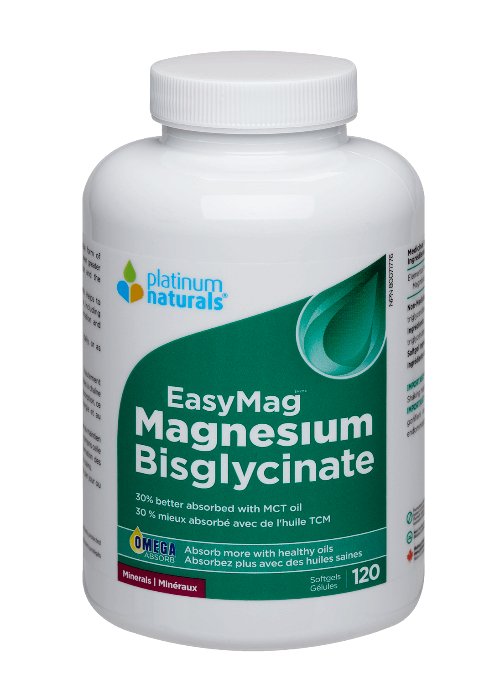 Platinum Naturals EasyMag Magnesium Bisglycinate 120 softgels - Nutrition Plus