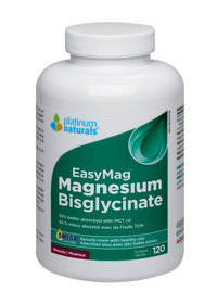 Thumbnail for Platinum Naturals EasyMag Magnesium Bisglycinate 120 softgels - Nutrition Plus