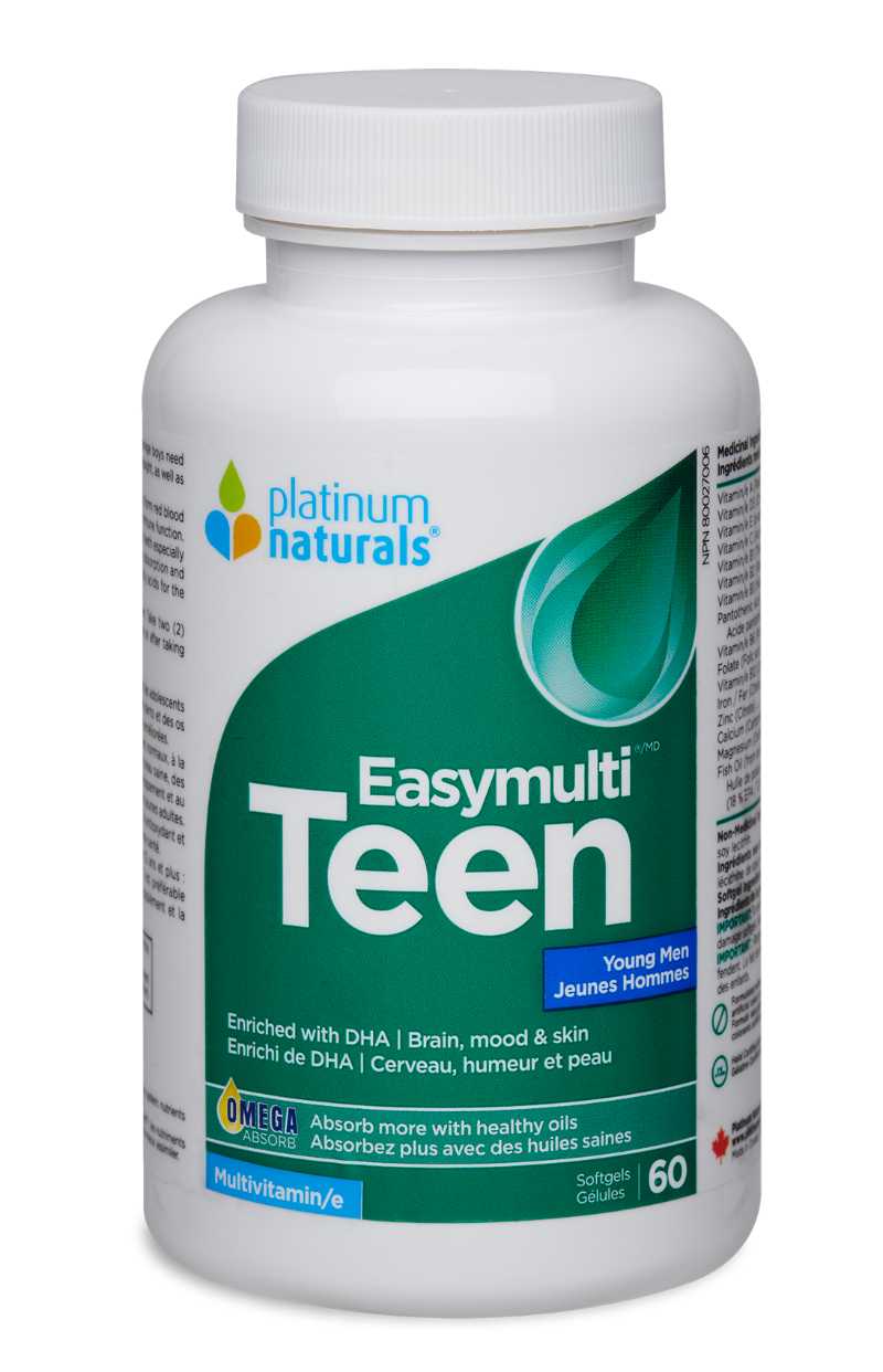 Platinum Naturals Easymulti® Teen for Young Men Softgels - Nutrition Plus