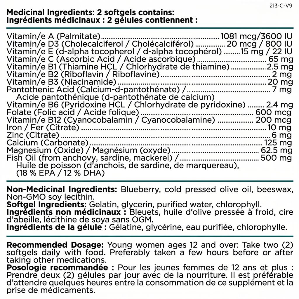 Platinum Naturals Easymulti Teen Young Women Teen Vitality 120 Softgels - Nutrition Plus