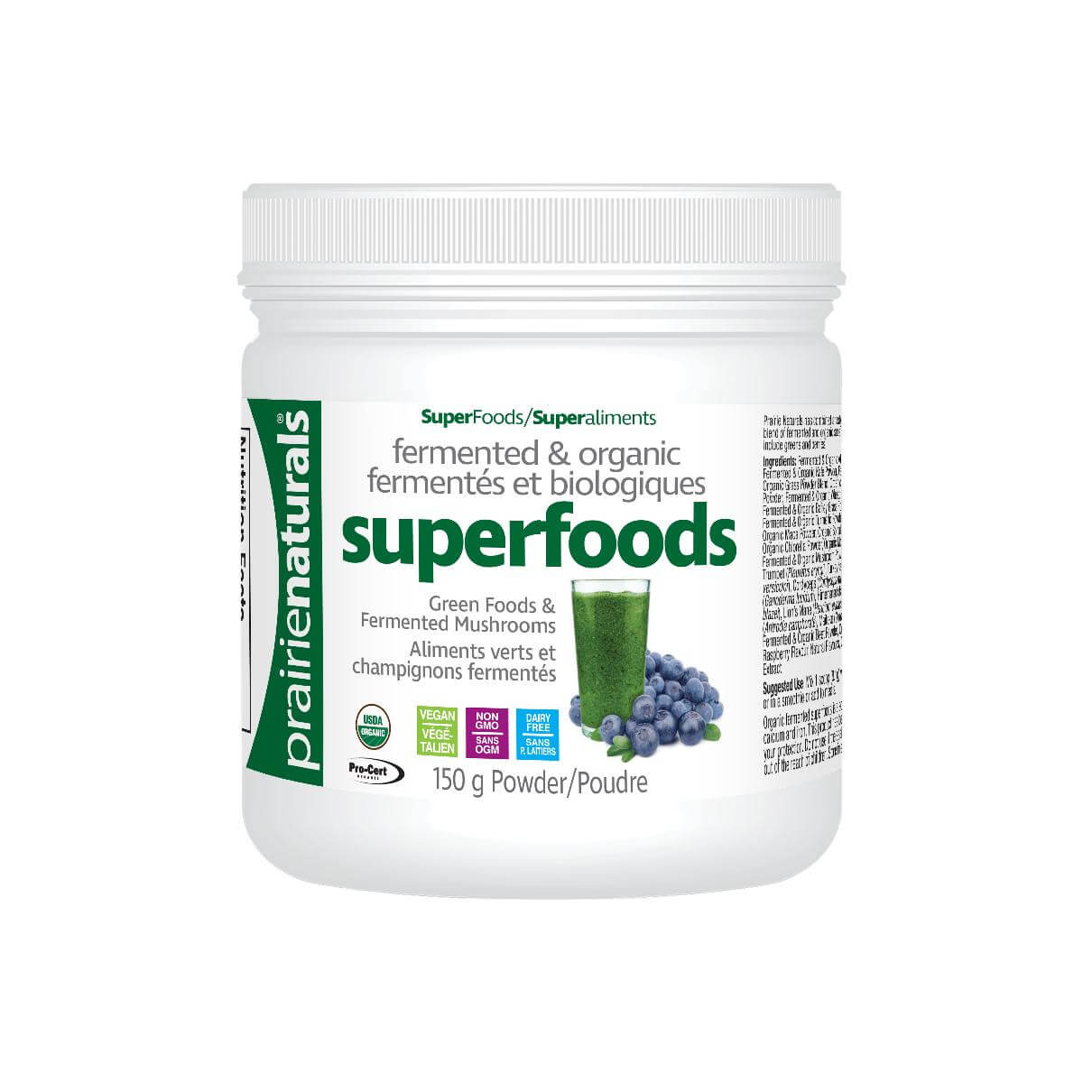 Prairie Natural Fermented Organic Superfoods 150 Grams Powder - Nutrition Plus