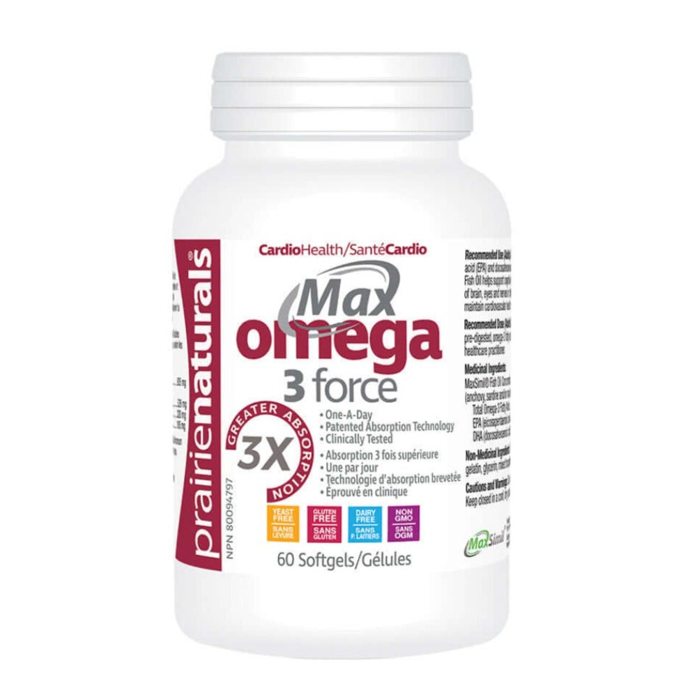 Prairie Naturals MaxOmega-3-Force 60 Softgels - Nutrition Plus