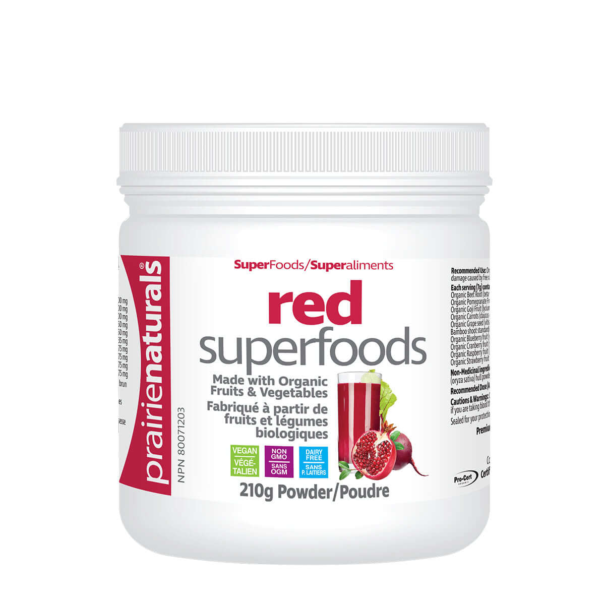 Prairie Naturals Organic Red Superfoods Powder 210 Grams - Nutrition Plus