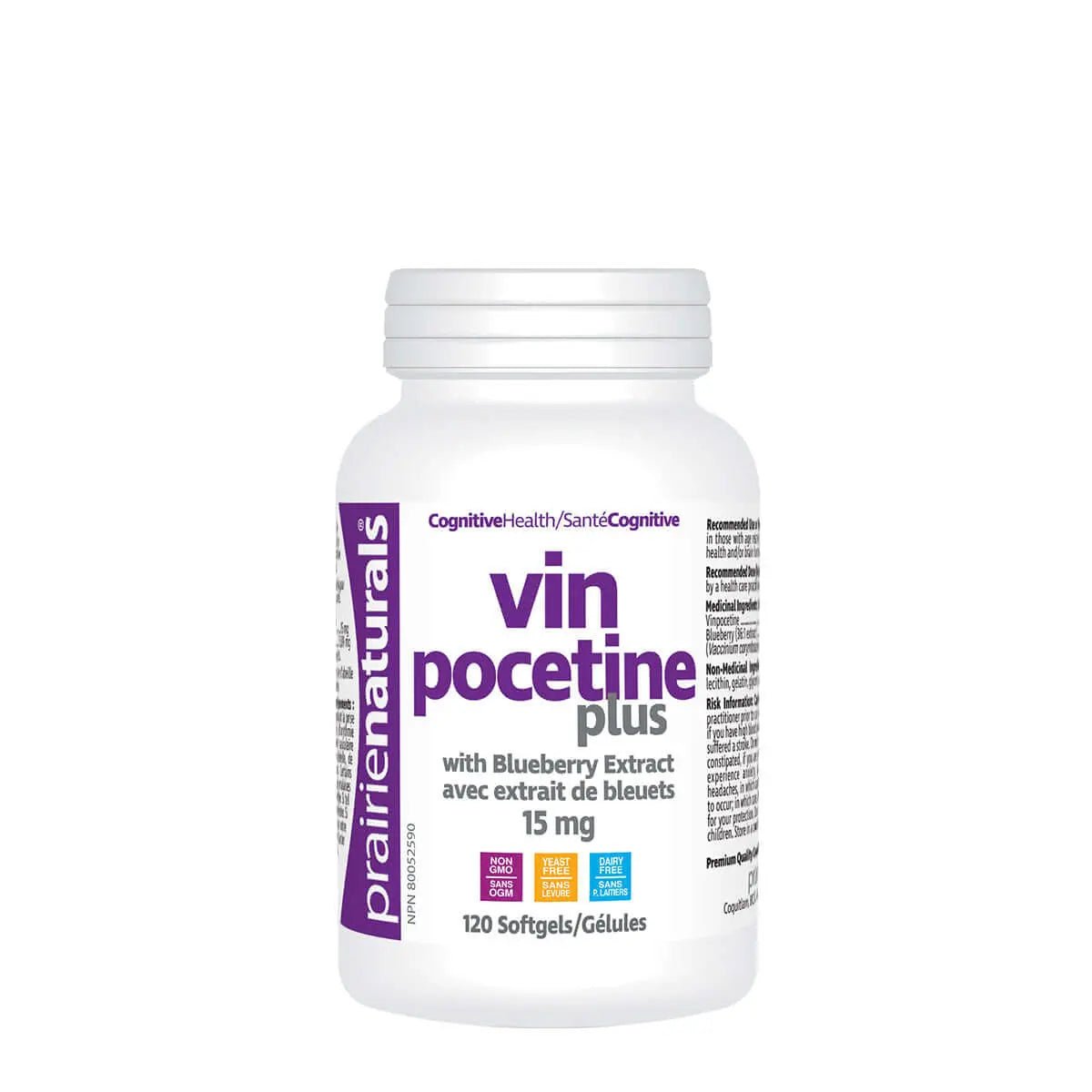 Prairie Naturals Vinpocetine Plus with blueberry 60 Softgels - Nutrition Plus