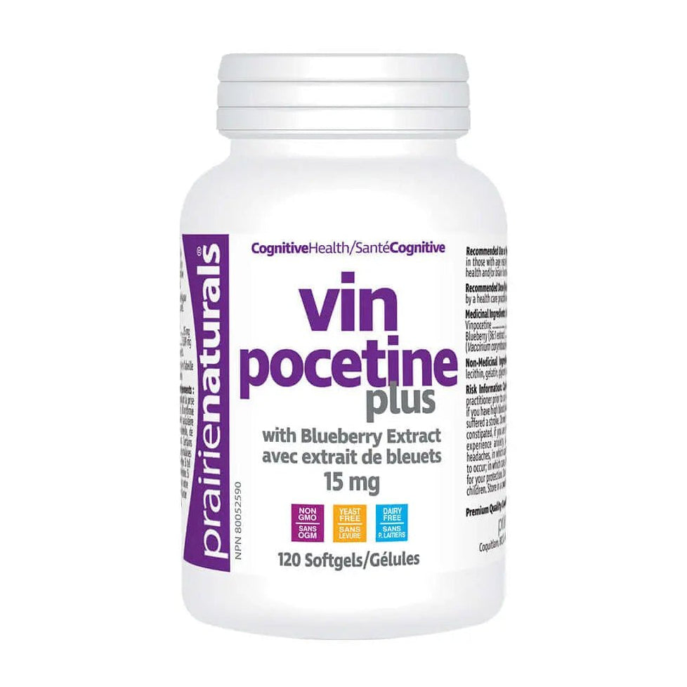Prairie Naturals Vinpocetine Plus with blueberry 60 Softgels - Nutrition Plus