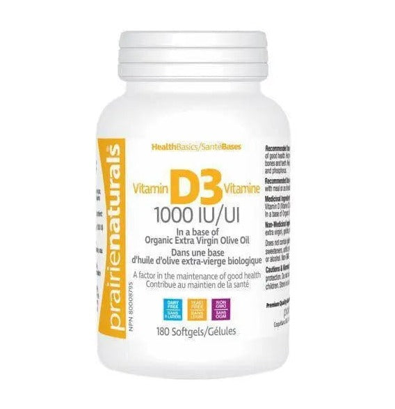 Prairie Naturals Vitamin D3 1000 i.u Softgels - Nutrition Plus