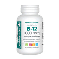 Thumbnail for Prairie Naturals Vitamin Vitamin B12 1000 mcg 90 Sublingual Tablets - Nutrition Plus