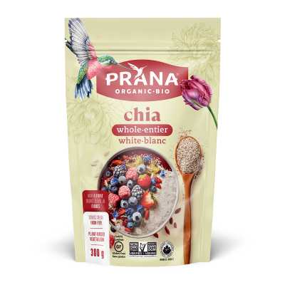 Prana Organic Chia Seeds Whole White 300 Grams - Nutrition Plus