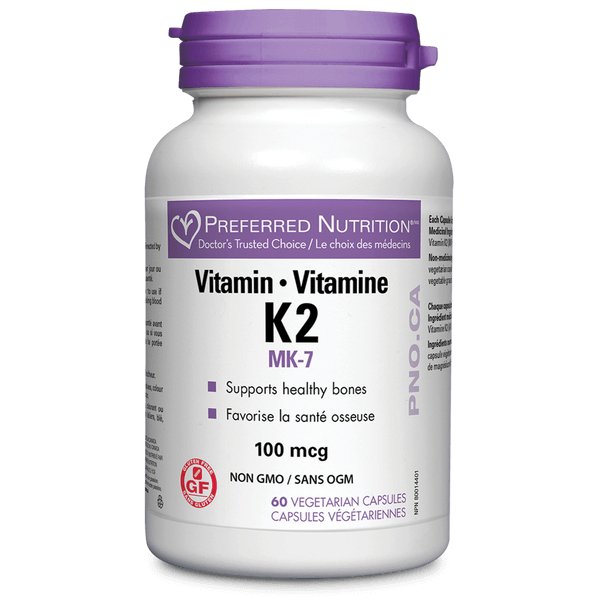 Preferred Nutrition Vitamin K2 100 mcg 60 Veg Capsules - Nutrition Plus