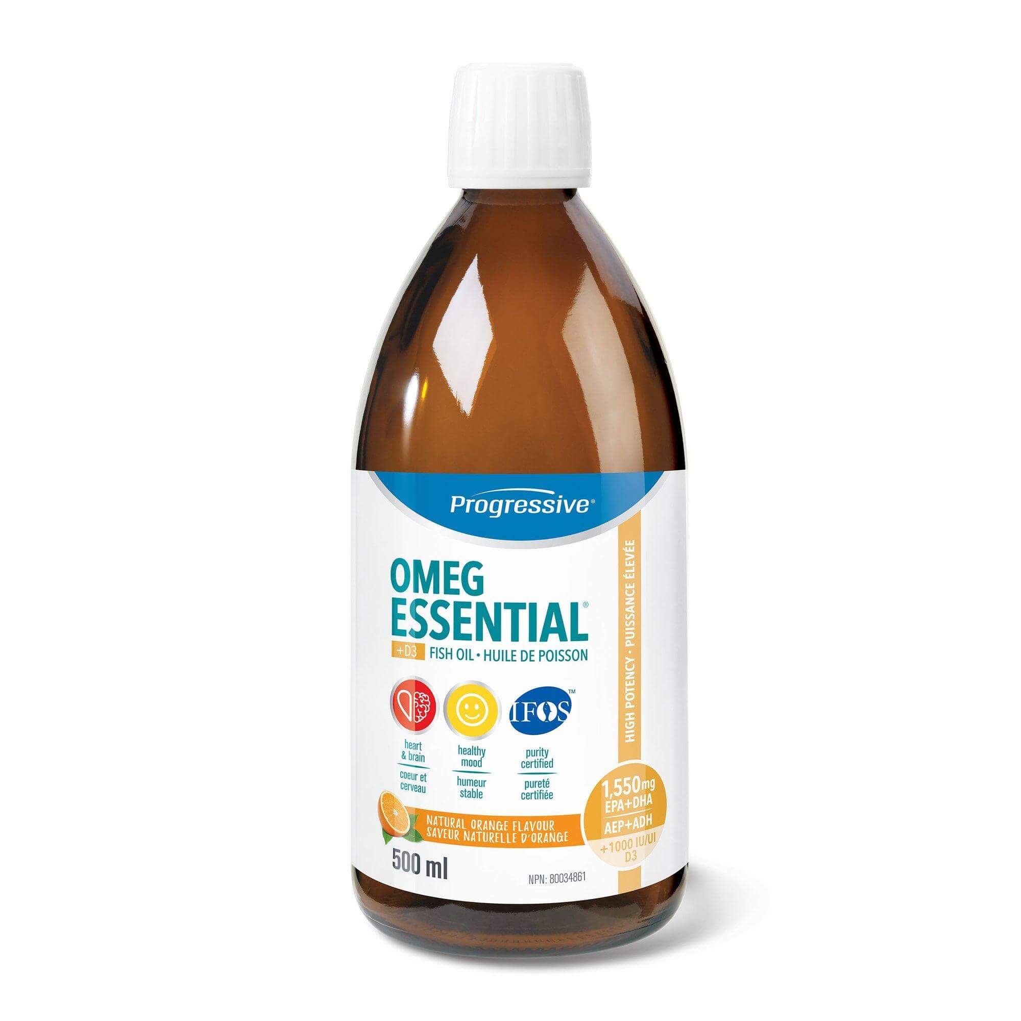 Progressive Omegessential +D Fish Oil, Orange Flavor - Nutrition Plus