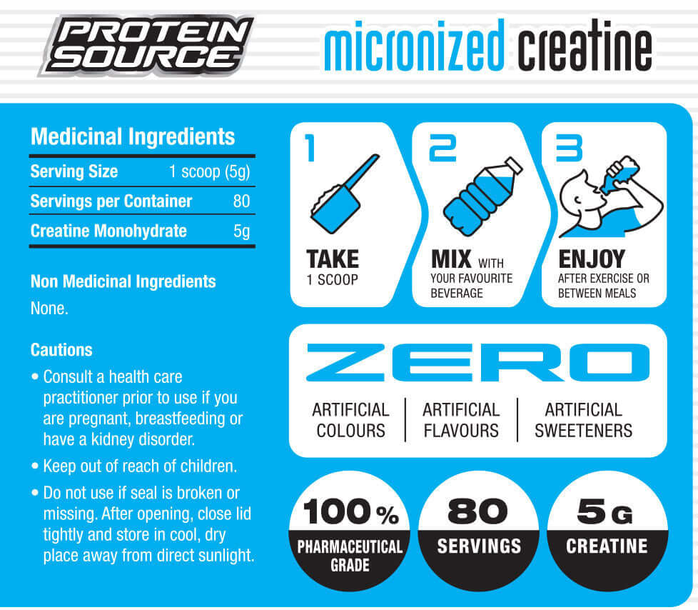 Protein Source Micronized Creatine Monohydrate 400 Grams - Nutrition Plus