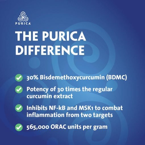 Purica Curcumin Extra Strength 120 Veg Capsules - Nutrition Plus