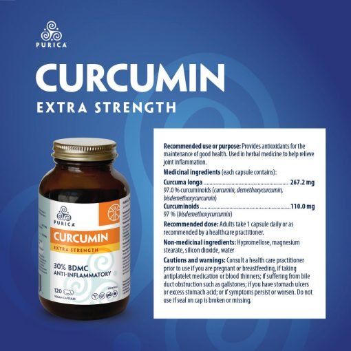 Purica Curcumin Extra Strength 72 Bonus Veg Capsules - Nutrition Plus