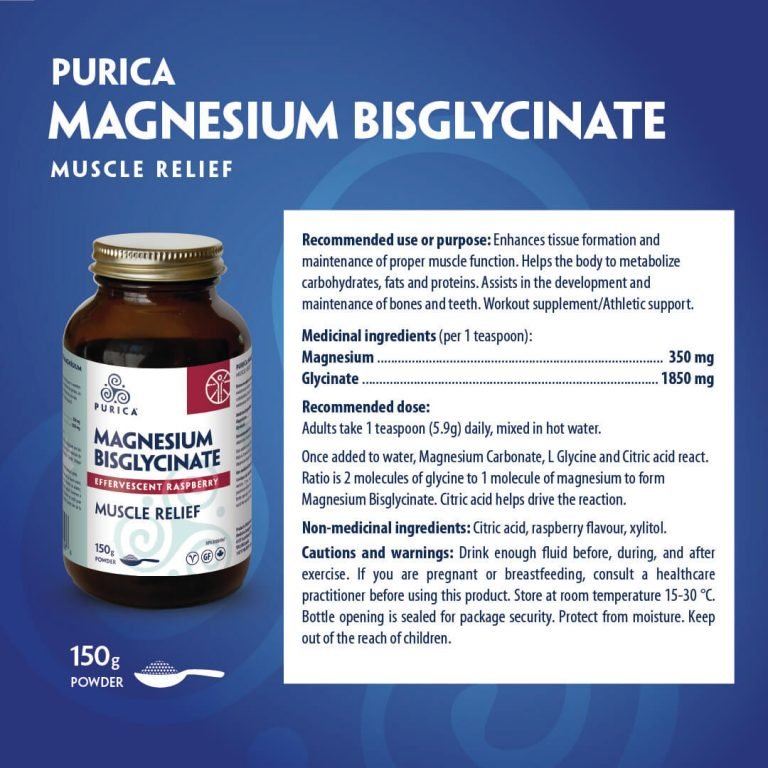 Purica Magnesium Effervescent Powder 150 Grams - Nutrition Plus