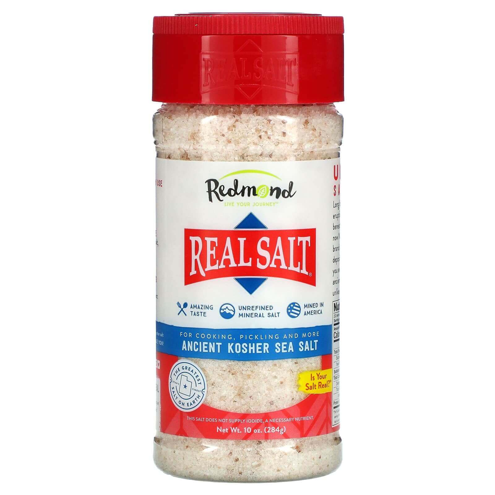 Redmond Real Salt Kosher Sea Salt Shaker 227 Grams - Nutrition Plus