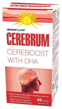 Thumbnail for Renew Life Cerebrum Fish Oil with DHA 30 Softgels - Nutrition Plus
