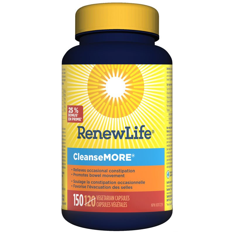 Renew Life CleanseMORE 150 Veg Capsules, Bonus Bottle - Nutrition Plus