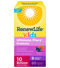 Thumbnail for Renew Life® Ultimate Flora® Kids Probiotic, 10 Billion 60 Chewable Tablets - Nutrition Plus