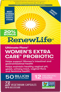 Thumbnail for Renew Life Ultimate Flora® Women’s Extra Care™ Probiotic 50 Billion 72 Veg Capsules - Nutrition Plus