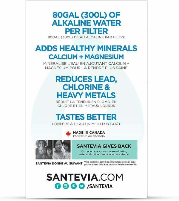 Santevia Mina Alkaline Pitcher Filter - Nutrition Plus