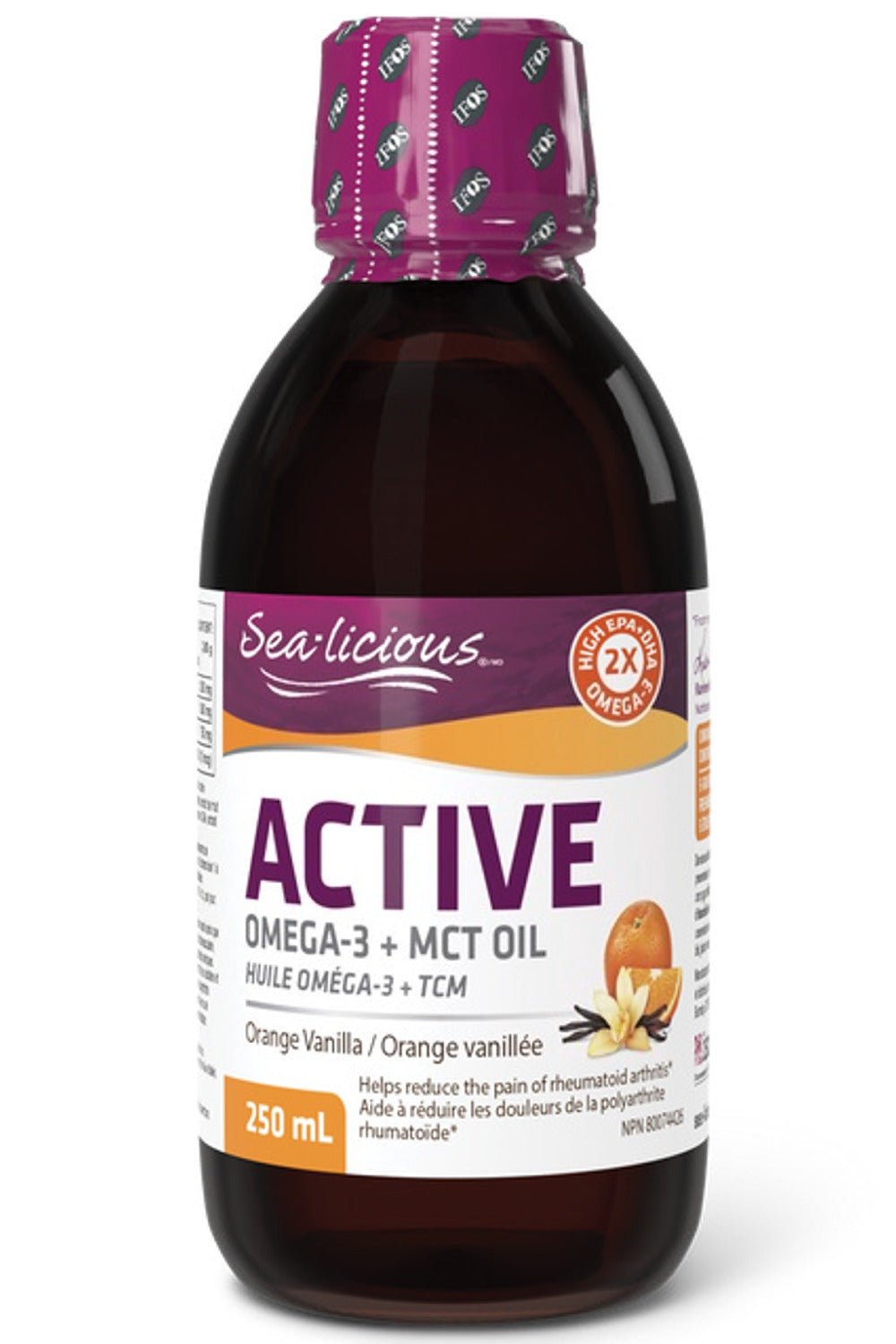 Sea-Licious Active Omega-3 + MCT Oil 250mL Orange Vanilla Flavor - Nutrition Plus