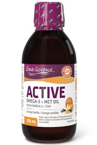 Thumbnail for Sea-Licious Active Omega-3 + MCT Oil 250mL Orange Vanilla Flavor - Nutrition Plus