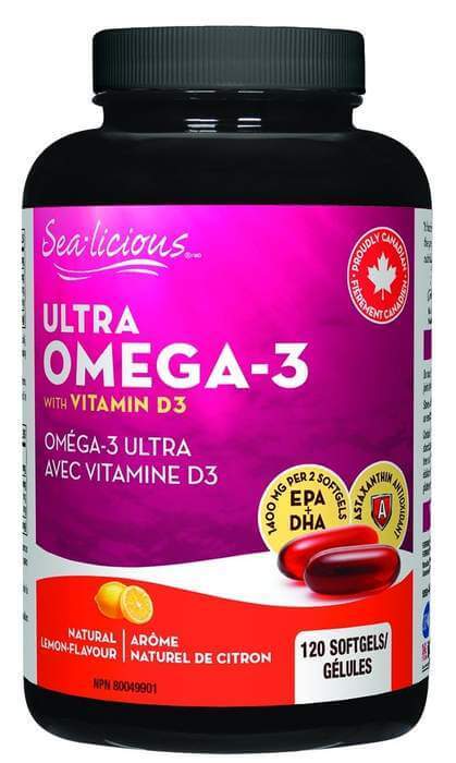 Sea-licious Ultra Omega-3 EPA/DHA 1400 mg with Vitamin D3 120 Softgels - Nutrition Plus