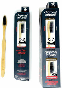 Thumbnail for Senza Active Charcoal Infused Thin Tip Bristle Bamboo Toothbrush - Nutrition Plus