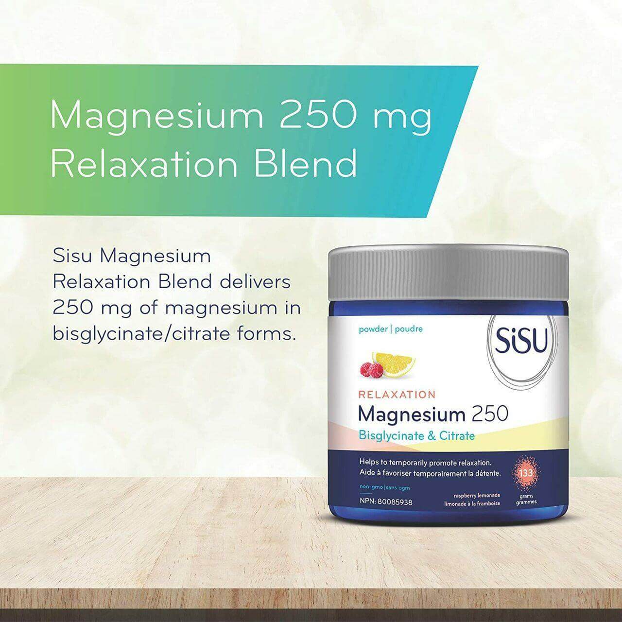 Sisu Magnesium Relaxation Blend Raspberry Lemonade 265 Grams - Nutrition Plus