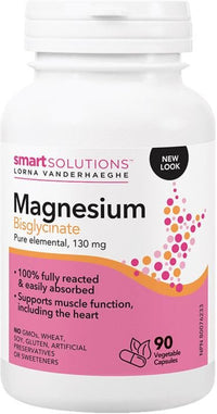 Thumbnail for Smart Solutions Magnesium Bisglycinate 90 Veg Capsules - Nutrition Plus