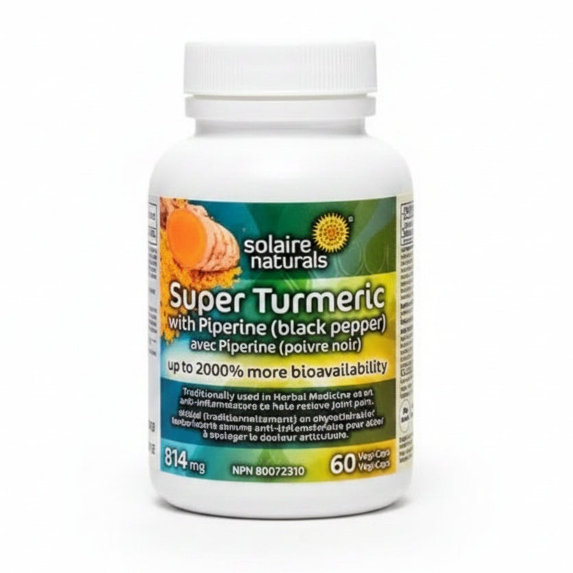 Solaire Naturals Super Turmeric 800mg with Piperine - Nutrition Plus