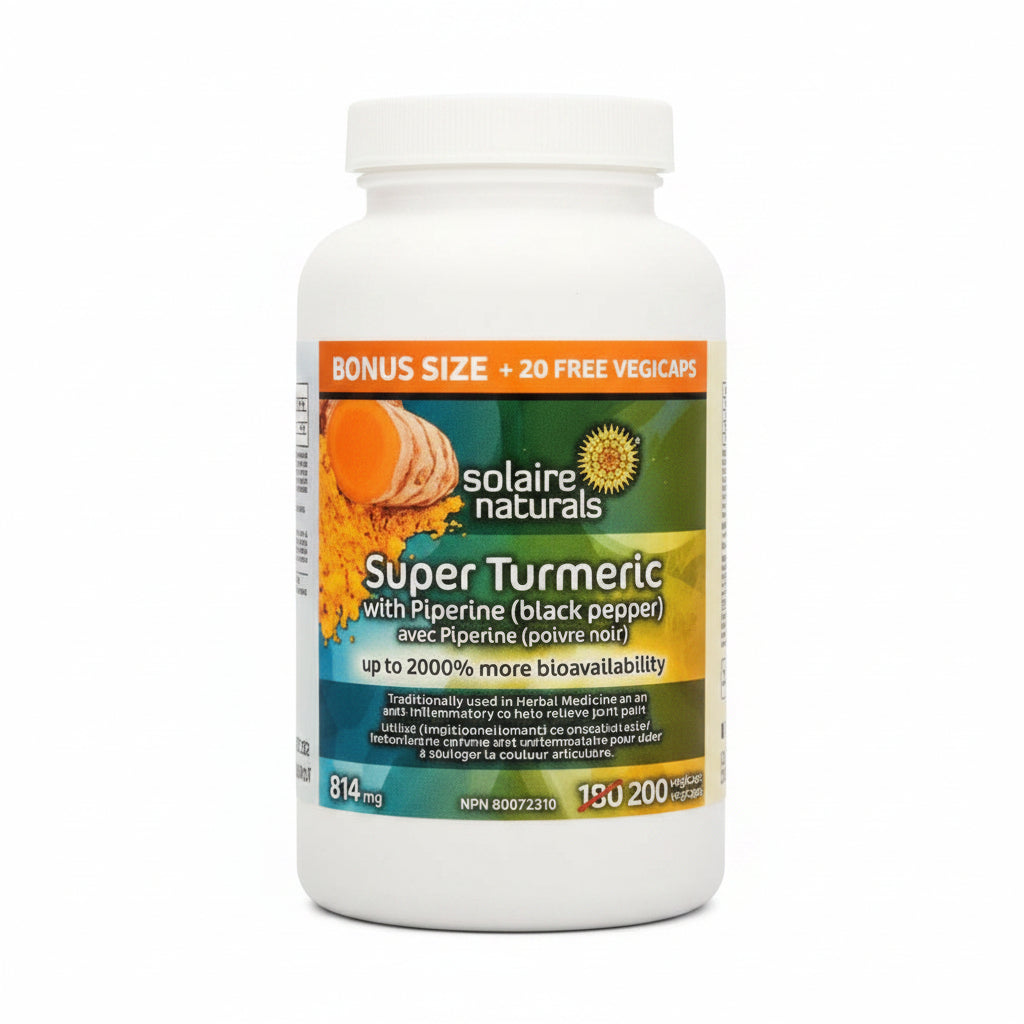 Solaire Naturals Super Turmeric 800mg with Piperine - Nutrition Plus