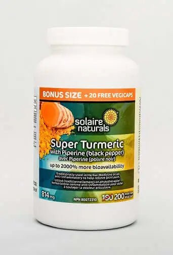 Solaire Naturals Super Turmeric 800mg with Piperine - Nutrition Plus