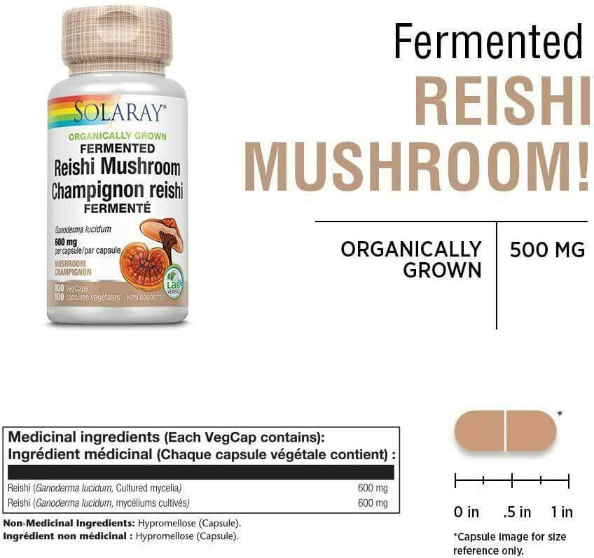 Solaray Reishi Mushroom 600mg, 100 Veg Capsules - Nutrition Plus