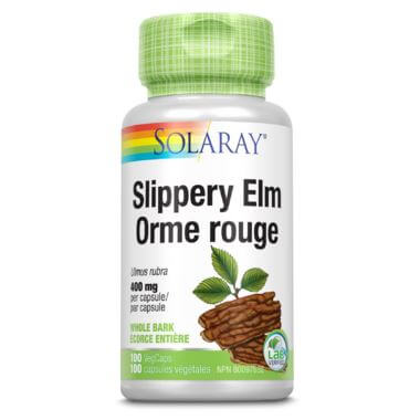Solaray Slippery Elm Bark 400mg 100 Veg Capsules - Nutrition Plus