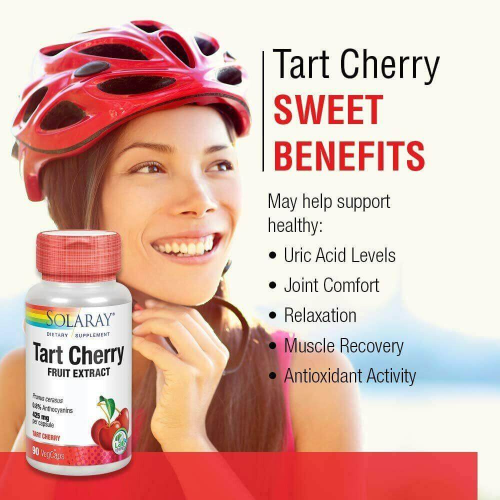 Solaray Tart Cherry Fruit Extract 425mg 90 Veg Capsules - Nutrition Plus