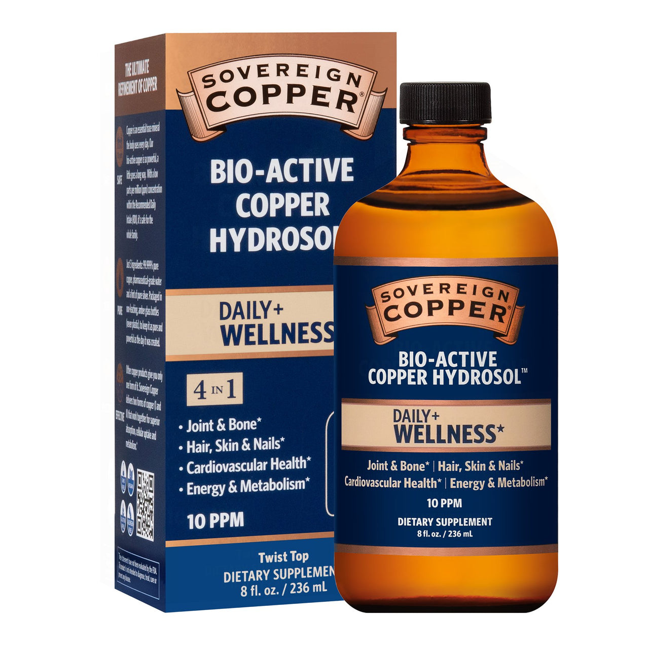 Sovereign Copper Bio-Active Copper Hydrosol Liquid 10PPM 236mL - Nutrition Plus