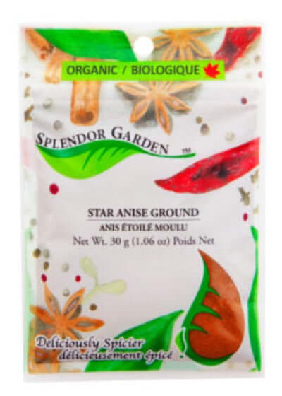 Splendor Garden Organic Star Anise Ground 30 Grams - Nutrition Plus