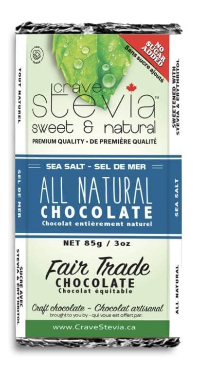 Stevia Sweetened Chocolate Bars 85 Grams Sea Salt - Nutrition Plus