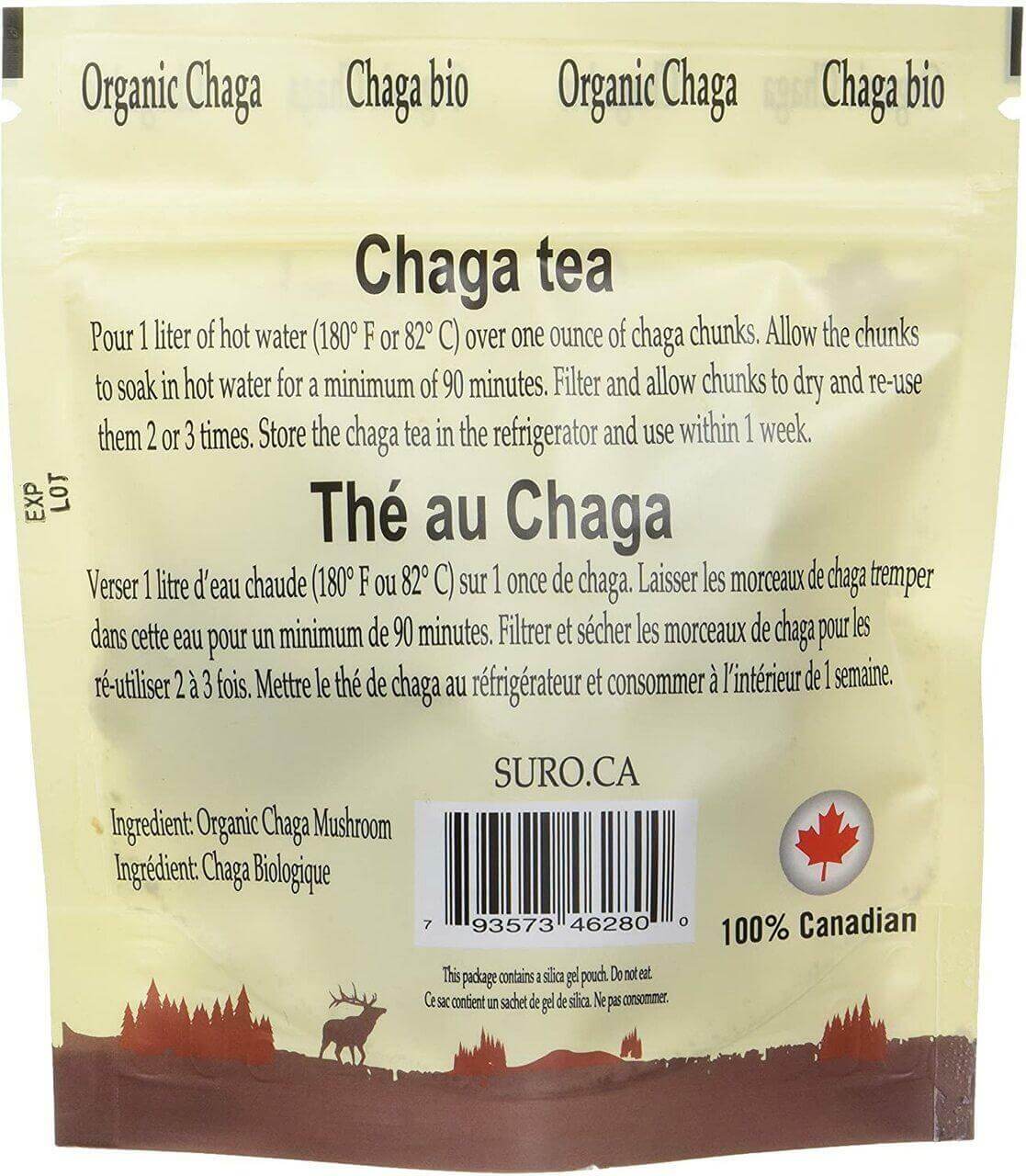 Suro Organic Canadian Chaga Chunks 56.7 Grams - Nutrition Plus