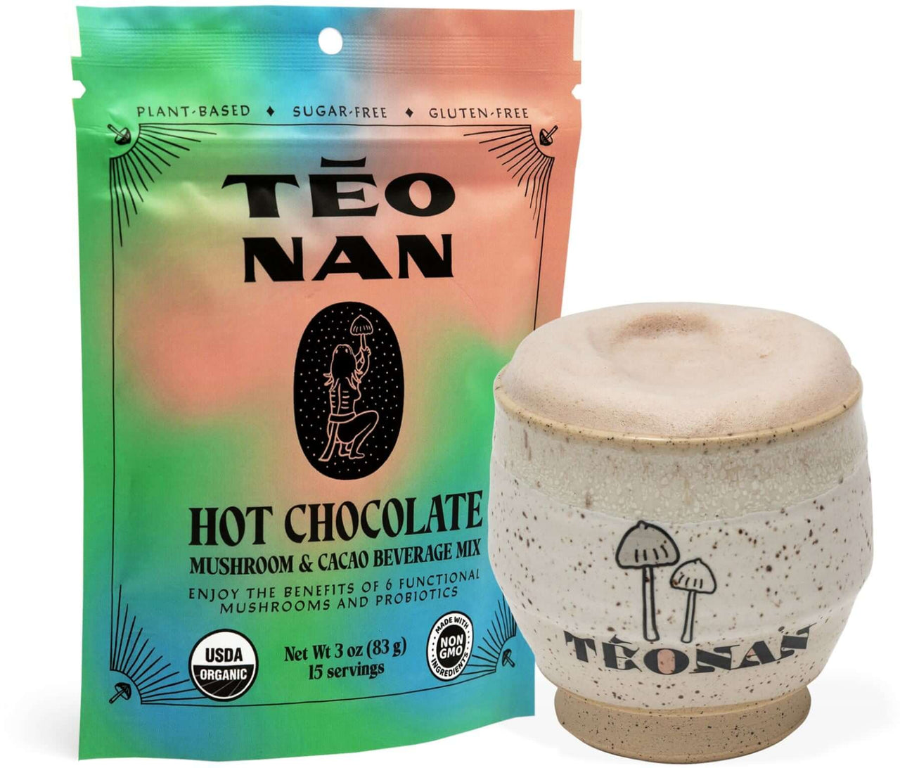 Teonan Hot Chocolate - Cacao Instant, 15 Servings - Nutrition Plus