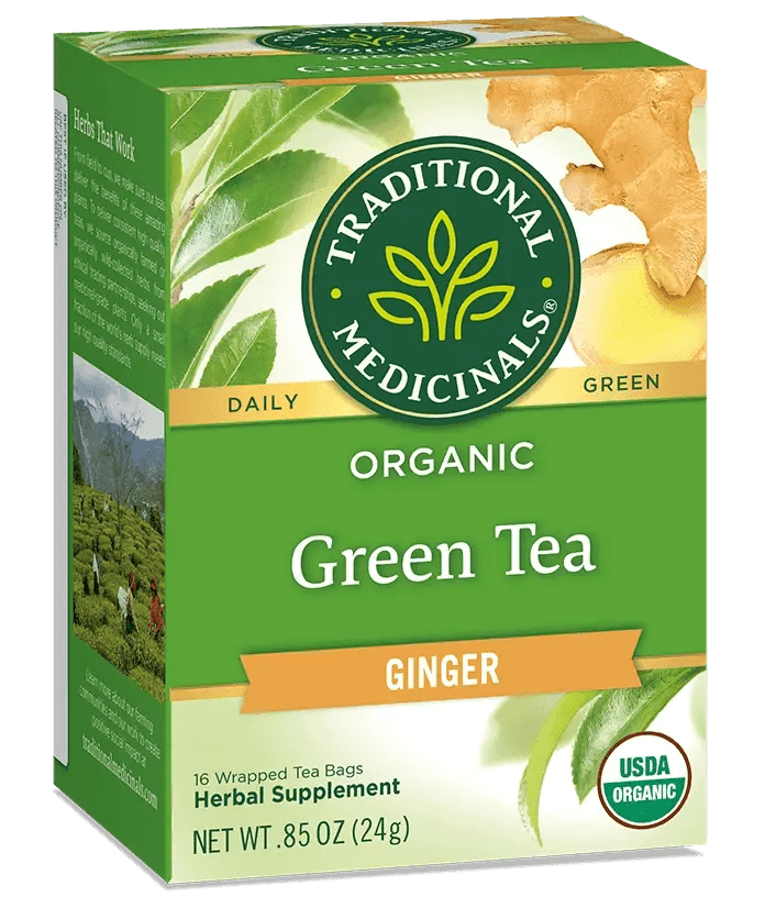 Traditional Medicinals - Organic Green Tea Ginger, 16 Bags - Nutrition Plus