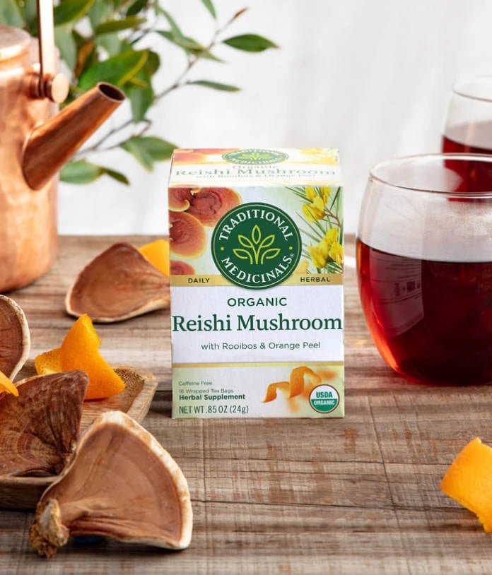 Traditional Medicinals - Organic Reishi Mushroom with Rooibos & Orange Peel Tea, 16 Bags - Nutrition Plus
