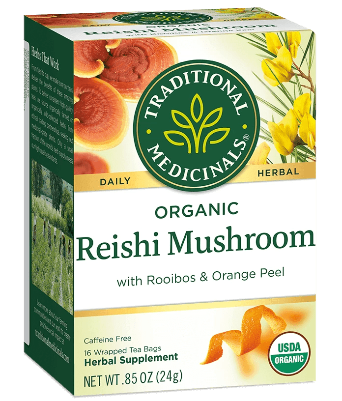 Traditional Medicinals - Organic Reishi Mushroom with Rooibos & Orange Peel Tea, 16 Bags - Nutrition Plus