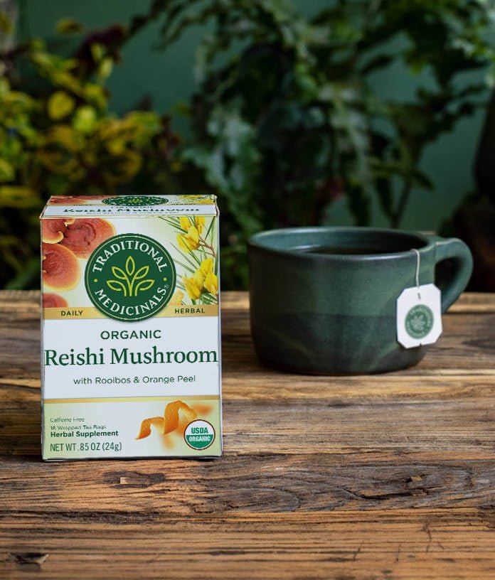 Traditional Medicinals - Organic Reishi Mushroom with Rooibos & Orange Peel Tea, 16 Bags - Nutrition Plus