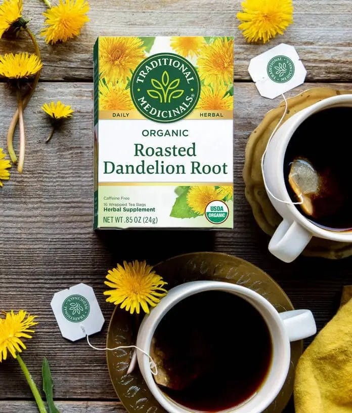 Traditional Medicinals Organic Roasted Dandelion Root 16 Tea Bags - Nutrition Plus