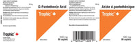 Thumbnail for Trophic D-Pantothenic Acid 500mg 90 Tablets - Nutrition Plus