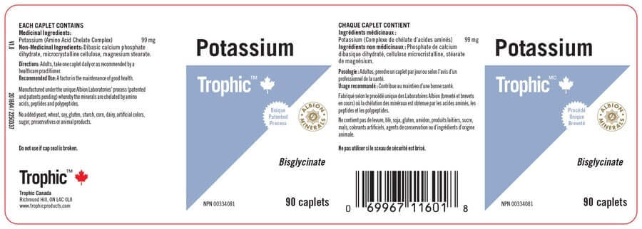 Trophic Potassium 90 Caplets - Nutrition Plus