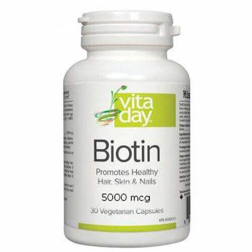 Vita Day Biotin 5000mcg- 30 Veg Capsules - Nutrition Plus